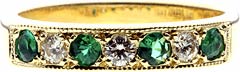 Emerald & Diamond Yellow Gold Eternity Ring