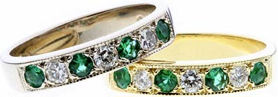 Emerald & Diamond Eternity Rings