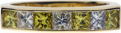Enhanced Yellow & White Diamond Eternity Ring