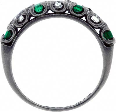Emerald & Diamond Eternity Ring - Over View