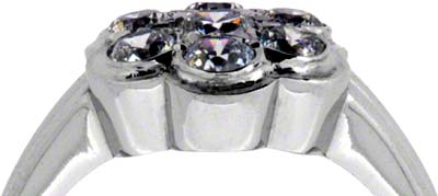 Diamond or CZ? 7 Stone Round Cluster Ring
