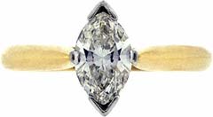 Second Hand Marquise Cut Diamond Solitaire in 18ct Yellow Gold
