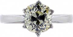 Second Hand Old Cut Diamond Solitaire in 18ct White Gold