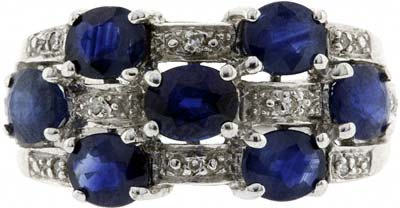 Second Hand Sapphire and Diamond Dress Ring