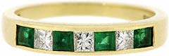 Second Hand Emerald and Diamond Half Eternity Ring
