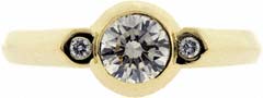 Rim Set Solitaire in Yellow Gold