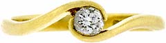 Crossover Rim Set Solitaire in 18ct Yellow Gold