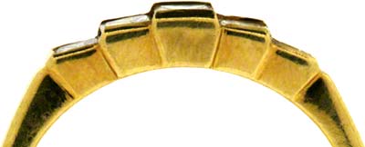 Second Hand Princess Cut Channel Set Five Stone in 18ct Yellow Gold