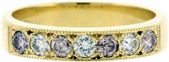 Pink and White Diamond Set Half Eternity Ring in 18ct Yellow Gold