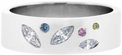 Pink & White Diamond Wedding Ring