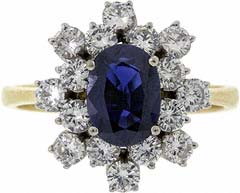Second Hand Sapphire and Diamond Cluster