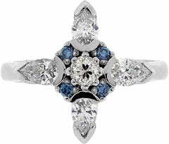 Blue and White Diamond Fancy Cluster