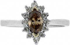 Brown and White Diamond Fancy Cluster
