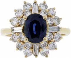 Second Hand Sapphire and Diamond Cluster