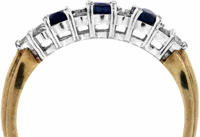 Second Hand Sapphire and Diamond Eternity Ring in 9ct Yellow Gold