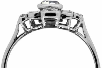 Diamond Dress Ring with Black Enamel