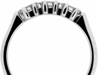 Second Hand Emerald Cut Three Stone Diamond Ring in Platinum