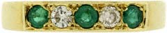 Second Hand Emerald and Diamond Half Eternity Ring