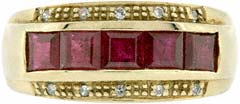 Second Hand Ruby and Diamond Half Eternity Ring