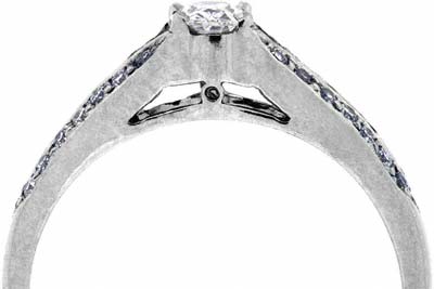 Second Hand Oval Diamond Solitaire with Diamonds in the Shoulders in Platinum