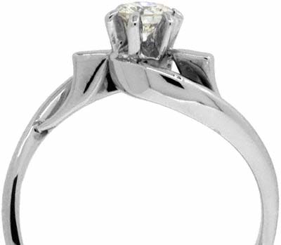Modern Brilliant Cut Solitaire Crossover with Bar Shoulders in 18ct White Gold