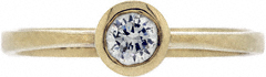 Second Hand Modern Brilliant Cut Solitaire in 9ct Yellow Gold