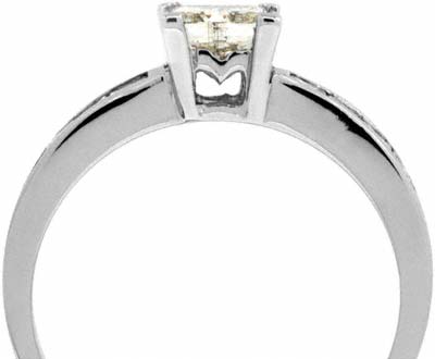 Princess Cut Solitaire with Diamonds in the Shoulders in 18ct White Gold