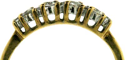 Second Hand Claw Set Half Eternity Ring in 9ct Yellow Gold