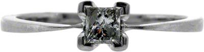 Princess Cut Solitaire Claw Set in 18ct White Gold