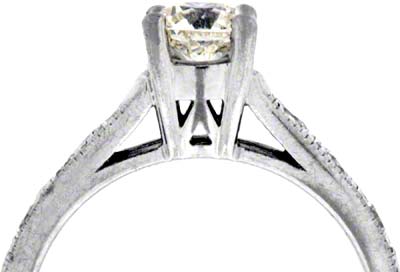 Modern Brilliant Cut Solitaire with Diamonds in the Shoulders in 18ct White Gold