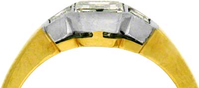 Rim Set Three Stone Diamond Ring in 18ct Yellow Gold