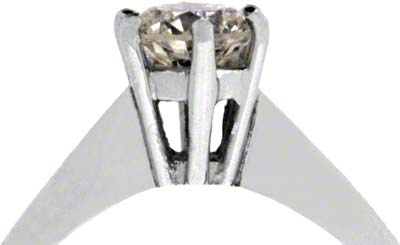 Claw Set Modern Brilliant Diamond Solitaire in Platinum