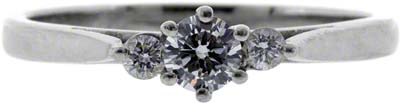 Claw Set Three Stone Diamond Ring in Platinum