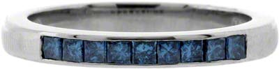 Enhanced Blue Diamond Half Eternity Ring
