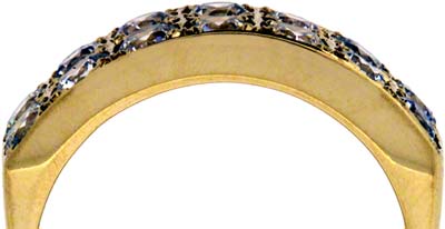 Double Row Half Eternity RIngs in 18 Carat Yellow Gold