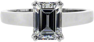 Rim Set Solitaire in 18ct White Gold Square Section Shank