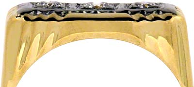 Gent's Three Stone Diamond Ring in 18ct Yellow Gold