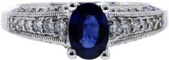 Oval Sapphire with Diamond Shoulders