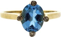 Topaz Dress Ring with Diamond Set Shoulders