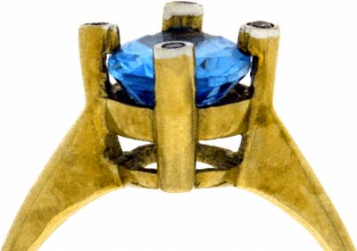 Topaz Dress Ring with Diamond Set Claws