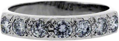 Second Hand Diamond Half Eternity Ring Claw Set with Modern Brilliant Diamonds