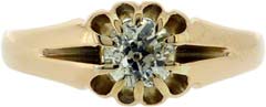 Gent's Solitaire Diamond Ring in 18ct Yellow Gold