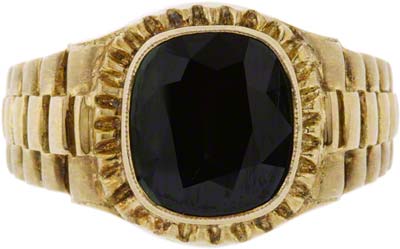 Gent's Sapphire Ring in 14ct Yellow Gold