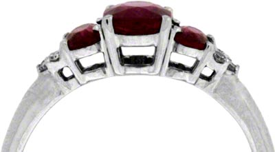 Second Hand Ruby and Diamond Ring in 9ct White Gold