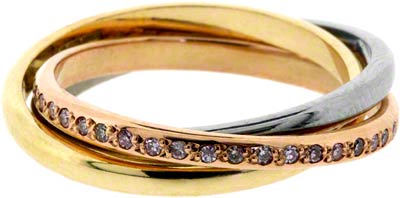 Diamond Set Russian Wedding Ring in 18ct White Gold