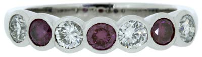 Purple & White Diamond Half Eternity Ring