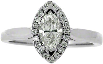 Marquise Shape Diamond Cluster in 18ct White Gold