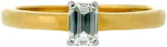 Emerald Cut Diamond Solitaire in 18ct Yellow Gold