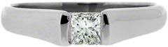 Princess Cut Solitaire Set in 18ct White Gold