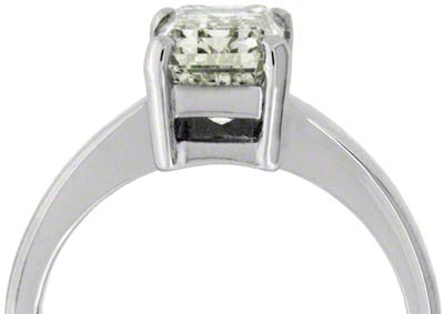 Emerald Cut Diamond Solitaire in Platinum